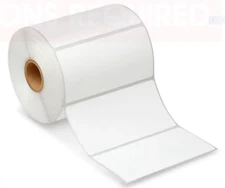 Zebra Eltron 4x2 in (4"x2") Direct Thermal White Adhesive Labels 1" Core 2 Rolls