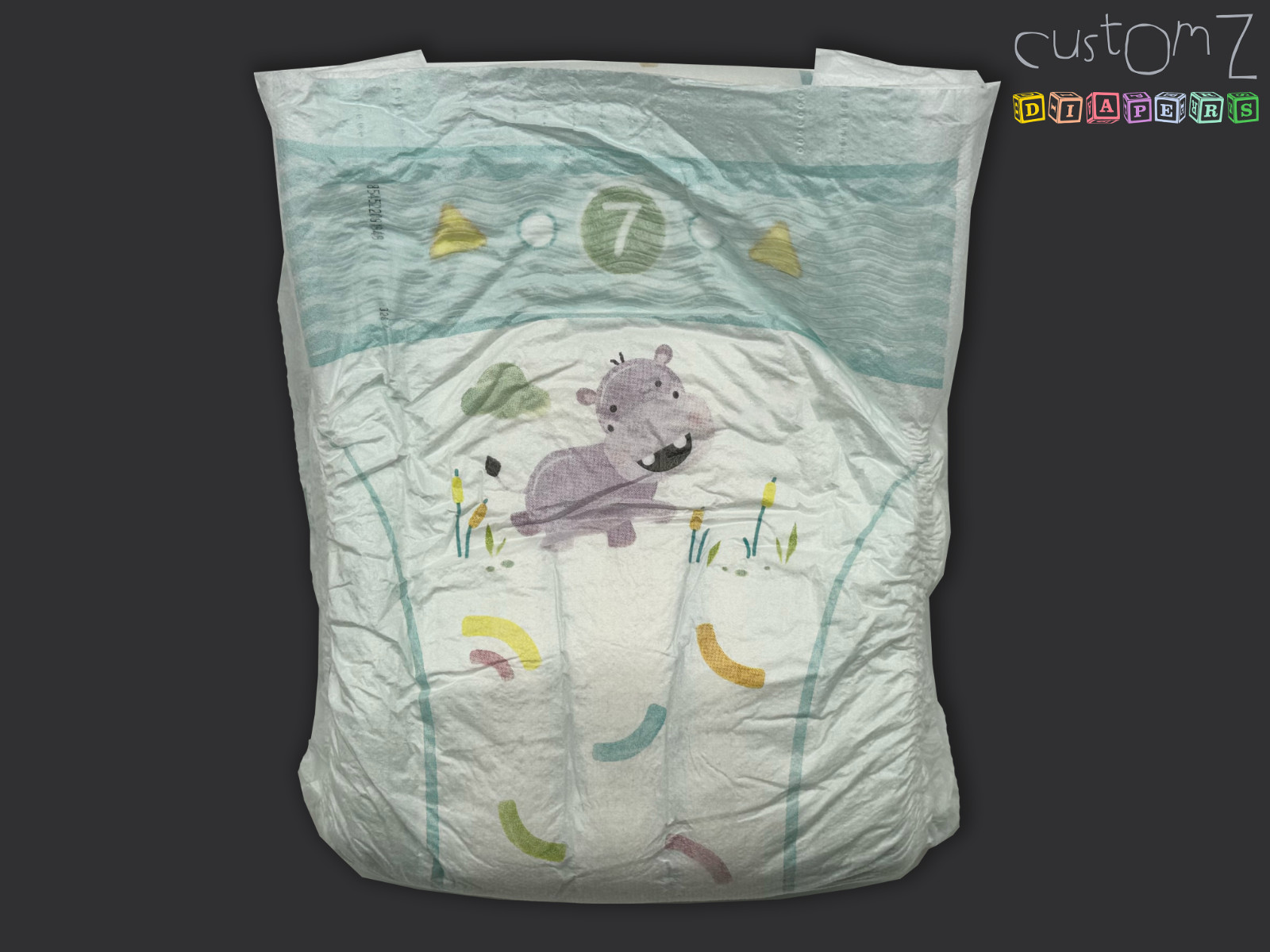 CustomZ Happy Hippo ABDL Adult Baby Diaper Nappy 1 x Nappy Don’t