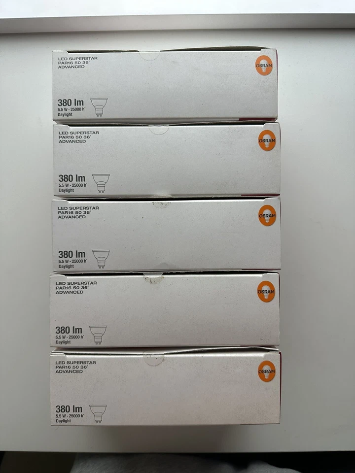 5 X 4 Pack (20 Globes) Osram LED Superstar GU10. 5.5W 380Im Daylight Downlight. - Image 2 of 4