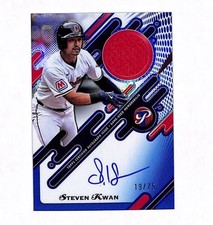 2025 Topps Pristine Steven Kwan 19/75 Blue Auto Autograph Jersey Card Guardians