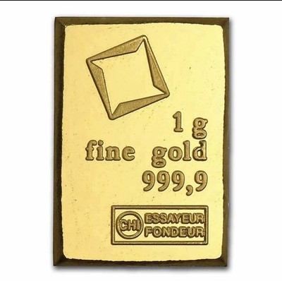 Valcambi 1g gold bar Chase mystery bag or 1964 or before silver dime 1:20 odds