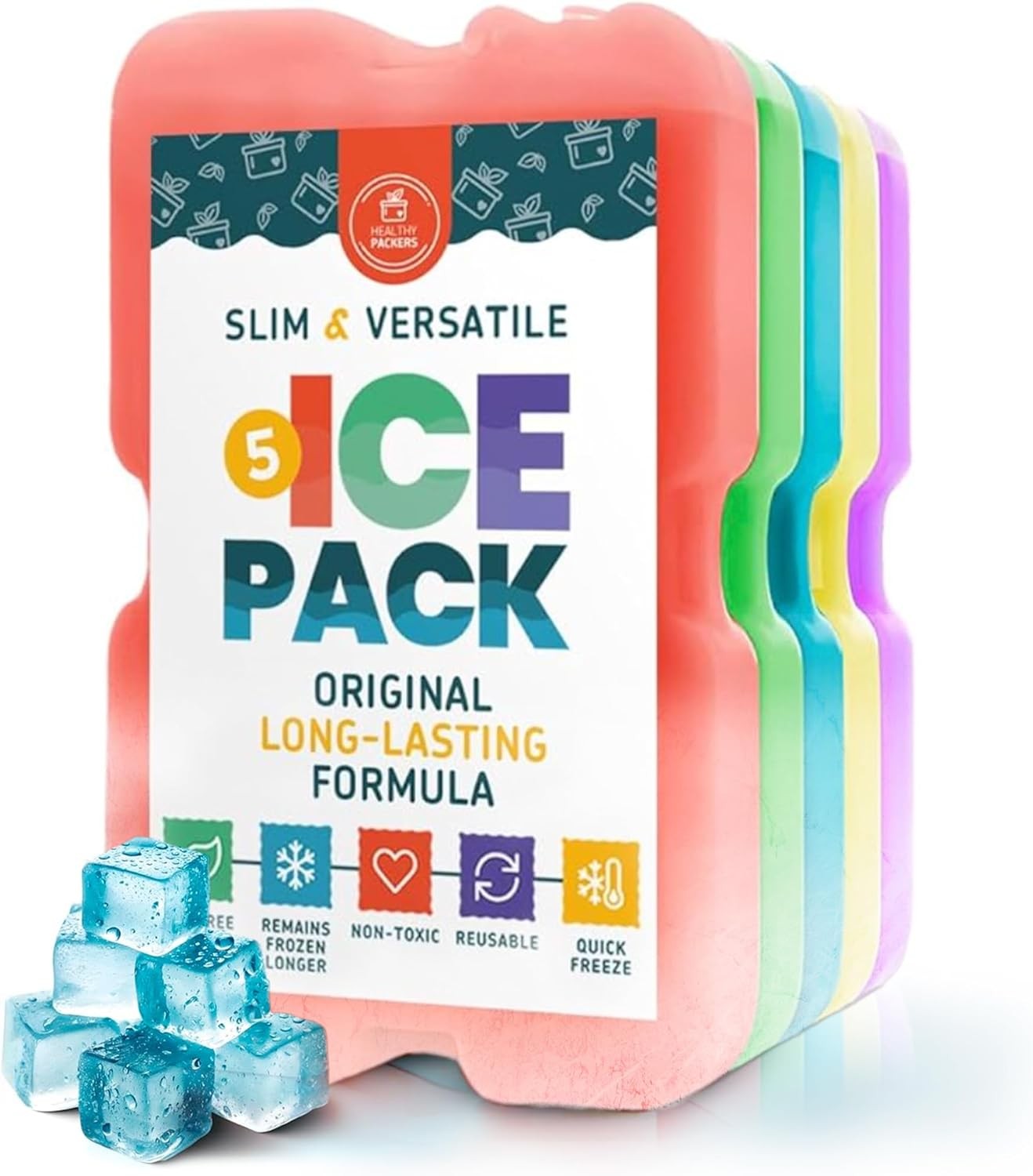 -5 Colors - Freezer Packs - (set Of 5)