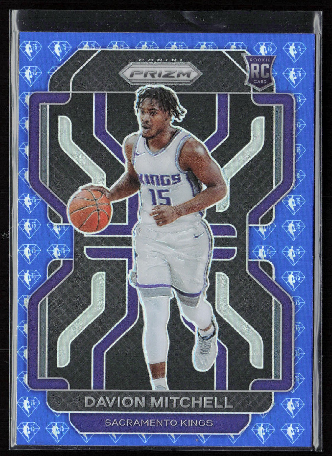 Davion Mitchell 2021-22 Panini Prizm #312 NBA 75th Anniversary RC Kings
