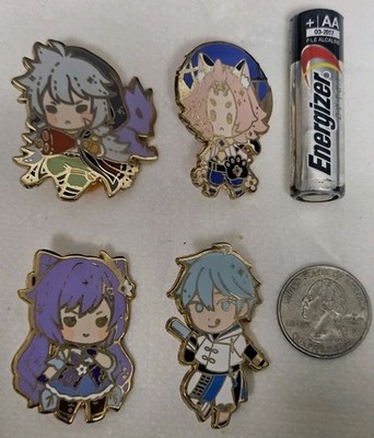 4x Kyo So Studio Genshin Impact Chibi Enamel Pins - Diona Keqing Razor Chongyun