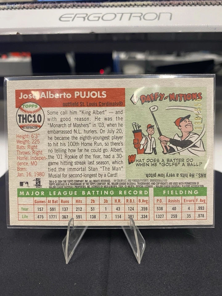 Topps Heritage 2004 - cromo Albert Pujols #THC10 refractor/555 Foto 2 de 3
