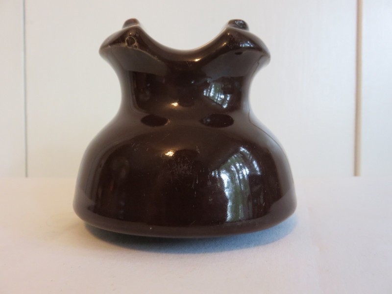 Vintage Brown Porcelain Ceramic Insulator Electric Telephone Pole