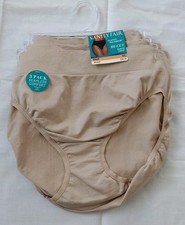 Vanity Fair Hi-Cut Panties 3-Pack Women 7/L Beige 13417 Seamless Comfort