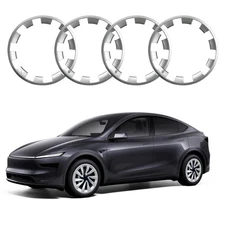 20 Inch Rim Protectors Design for New Model Y Juniper 2025 Silver 4Pcs Trim Ring