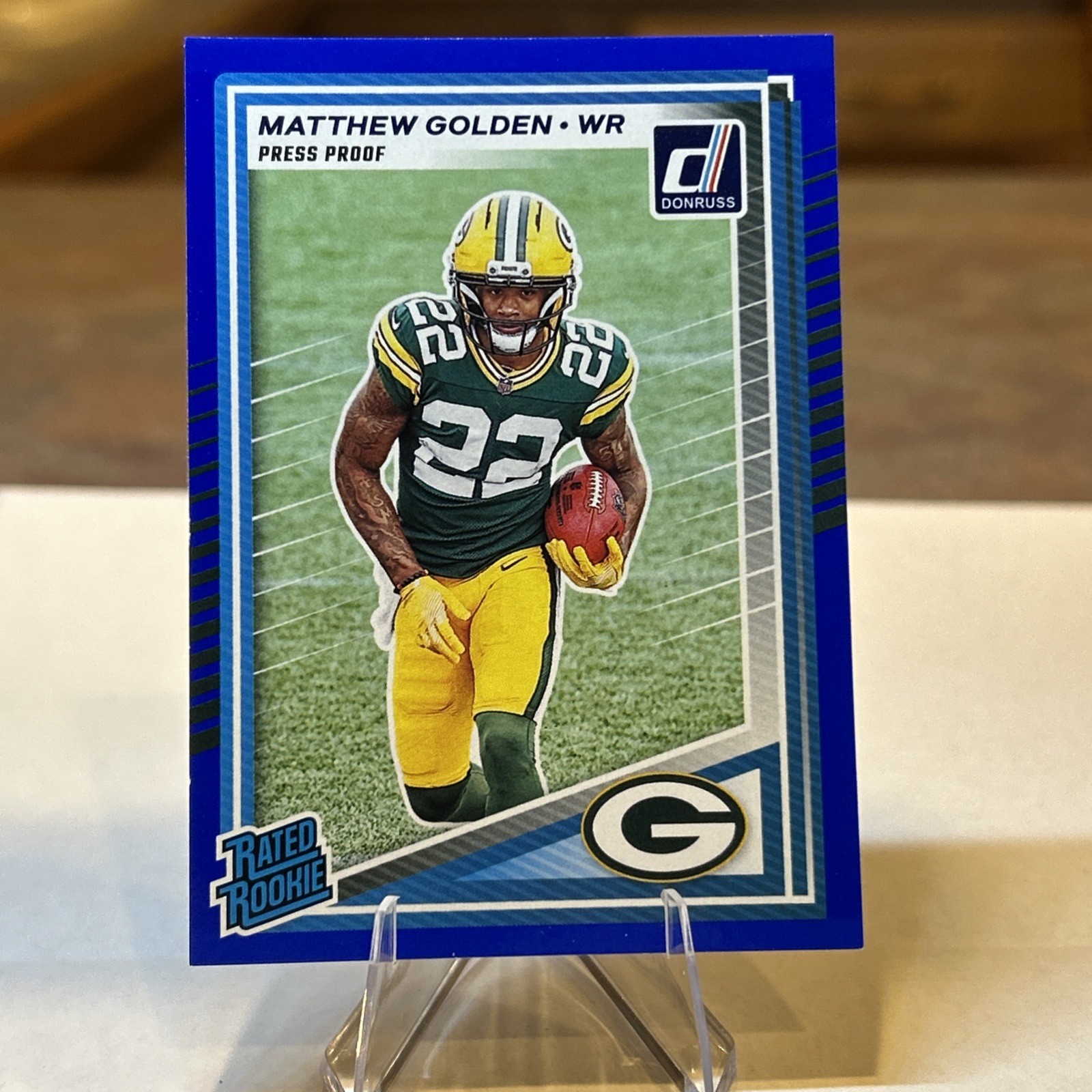 2025 Panini Donruss - Rated Rookie Matthew Golden #311  Blue Press Proof (RC)