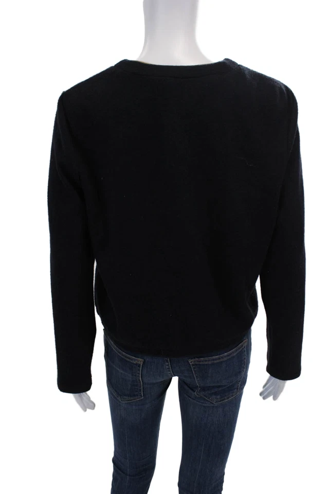 Drew женщин ворота кнопка спереди длинным рукавом кардиган свитер верхний темно-синий размер L - Изображение 4 из 4