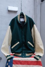 Vintage DeLong Green Wool Blend Varsity Bomber Jacket BAY CITIES USA Made Size M
