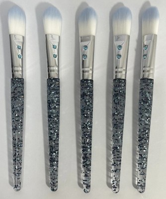 NEW (5X) Slmissglam Foundation B12 Makeup Brush Blue/White - 5 pc Lot