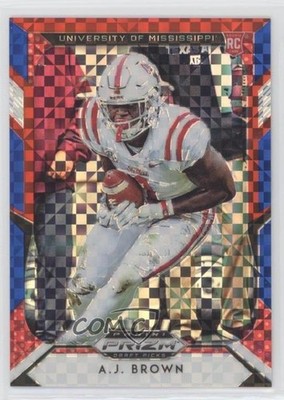 2019 Panini Prizm Draft Picks Red White & Blue 75/99 AJ Brown #105 Rookie RC 1j2