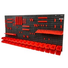SucceBuy Wall Mounted Storage Bins 30/48Bin Parts Rack Organizer Garage with Wal