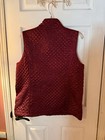 Susan Graver Burgundy Quilted Vest, Women Med, Zip, Pockets, Floral Design — photo 6