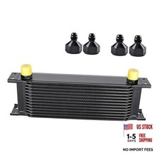 Oil Cooler, 10AN Stacked Plate Transmission Engine Cooler Universal 13 Row