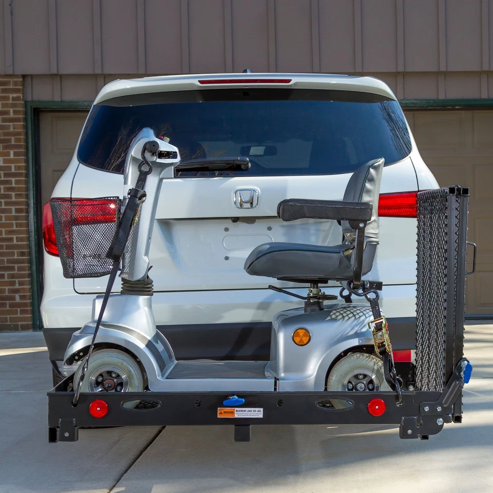 Silver Spring SC500-V3 Folding Steel Scooter and Wheelchair Carrier with Ramp Foto 3 de 4