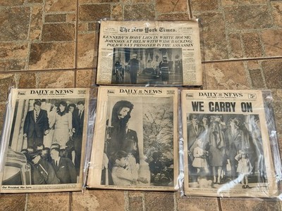 LOT OF 4 ORIGINAL - JFK ASSASSINATION NEWSPAPERS