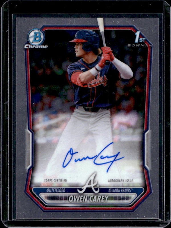 2026 Bowman Owen Carey Chrome Auto Autograph 1st Prospect #CPA-OC Braves