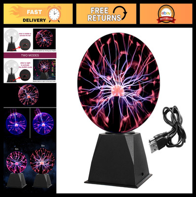 8'' Interactive Plasma Ball Lamp - Touch & Sound Sensitive USB Powered Nebula Glo
