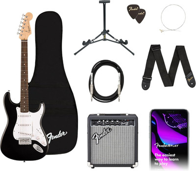 Fender Squier Debut Series Stratocaster Electric Guitar Kit, Beginner Guitar Kit