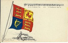 Boer War PC of British Flag with tune