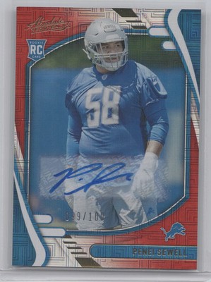 2021 Panini Absolute Autograph Penei Sewell #193 Signature Red Square RC 099/100