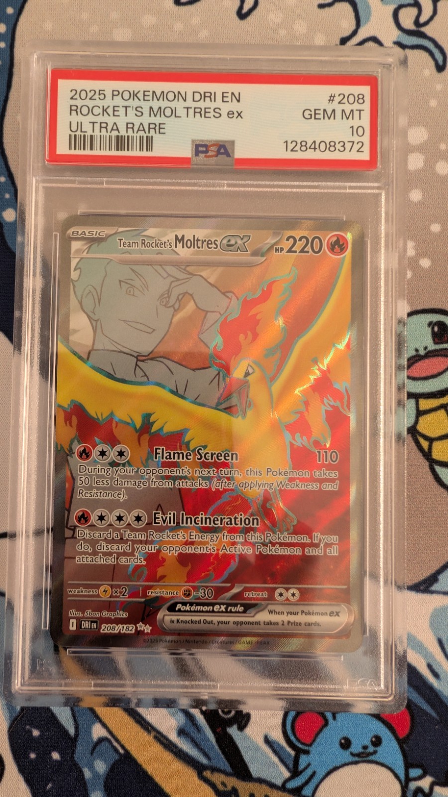 Team Rocket's Moltres ex 208/182 Sv10: Destined Rivals Holo Psa Gem Mint 10