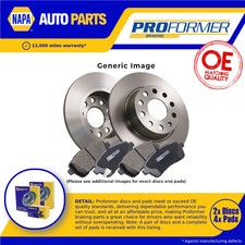 2x Solid Brake Discs and Pads Rear 272mm PBK1008DP Proformer Set Pair New