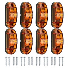 4Pcs Trailer 10-30V Amber LED Side Marker Lights Parking light Truck Lorry Light