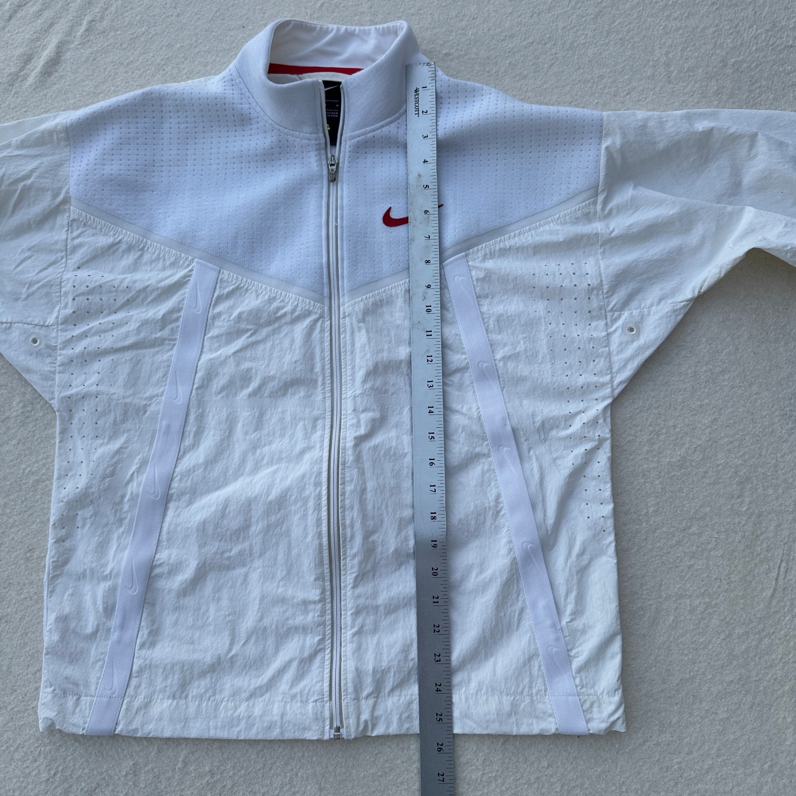 Nike Sportswear Jacket Men's Size M White Full Zip Windrunner Track Long Sleeve thumbnail 6