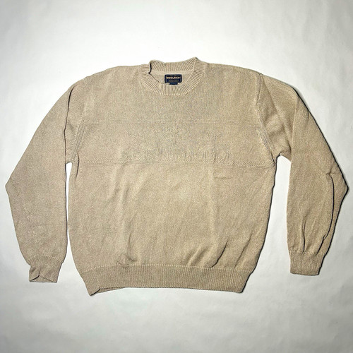Woolrich, VINTAGE 90s/80s Woolrich Sweater Mens XL Khaki Deer Wildlife Knit Crewneck 7120