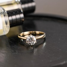 2.00 Ct Round-Cut VS1 Lab Grown Diamond Hidden Halo Wedding Ring 14k Yellow Gold