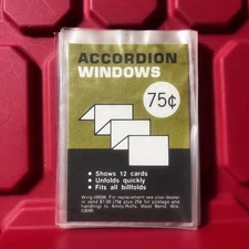 Accordion Windows Wallet Insert Shows 12 Cards Or Photos Brand New Vintage