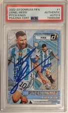 2022-23 Donruss FIFA Lionel Messi Signed #1 PSA Authentic Auto Grade 9