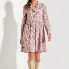 Sezane Leana Mini Dress Size 34 XS 2 Floral Button-Up Red White