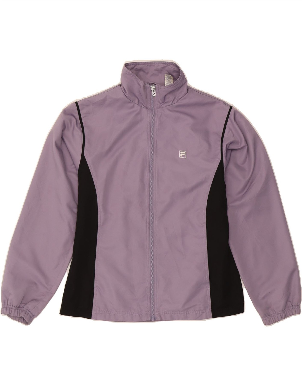 FILA tuta donna top giacca UK 14 viola medio colorblock poliestere DG36