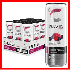 CELSIUS Sparkling Wild Berry, Sugar Free Energy Drink, 12 Fl Oz Pack of 12 
