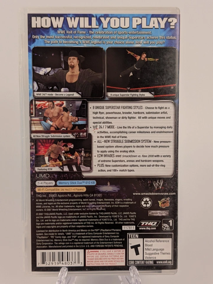 WWE SmackDown vs. Raw 2008 con ECW (Sony PSP, 2008)➡️CIB completo - probado Foto 2 de 4