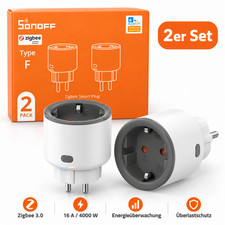 SONOFF 2× Smart Plug Zigbee Steckdose App Fernbedienung S60 Serie …