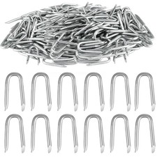 200 Pcs Galvanised U Nails, Heavy Duty Fence Staples for Chicken Wire, Mesh Nett 7.91 per metre