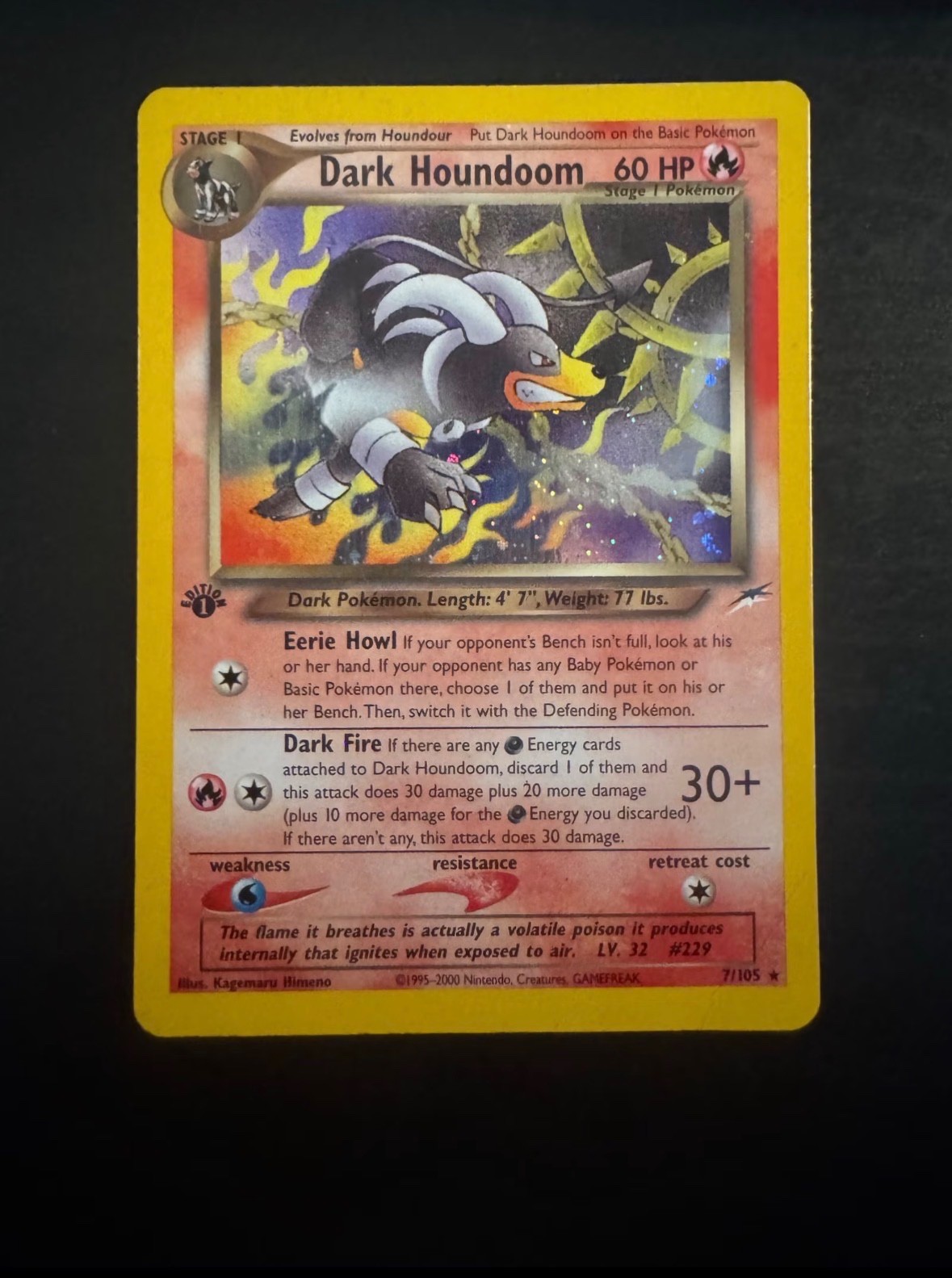 Dark Houndoom 1ST EDITION 7/105 Neo Destiny Holo