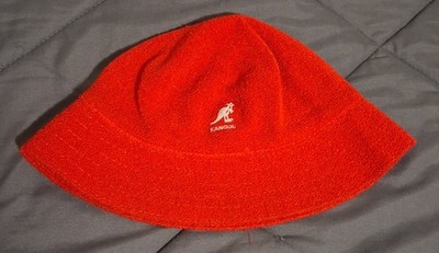 Kangol Kangaroo Logo Solid Bucket Hat Red for Men Classic Streetwear Style