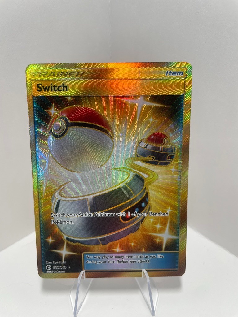 Pokemon Card Full Art Switch 160/149 Sun and Moon Base Secret Rare