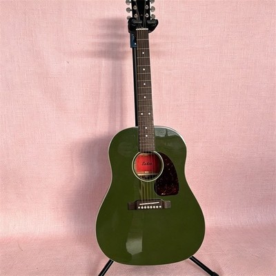 Ledux J45 Standard Olive Green Hollow Acoustic Guitar Spruce Solid Top 6 Strings
