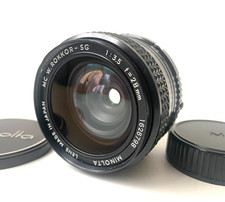 Minolta MC W. ROKKOR-SG 28mm F/3.5 MF Wide Angle Lens Black with Front/Rear Caps