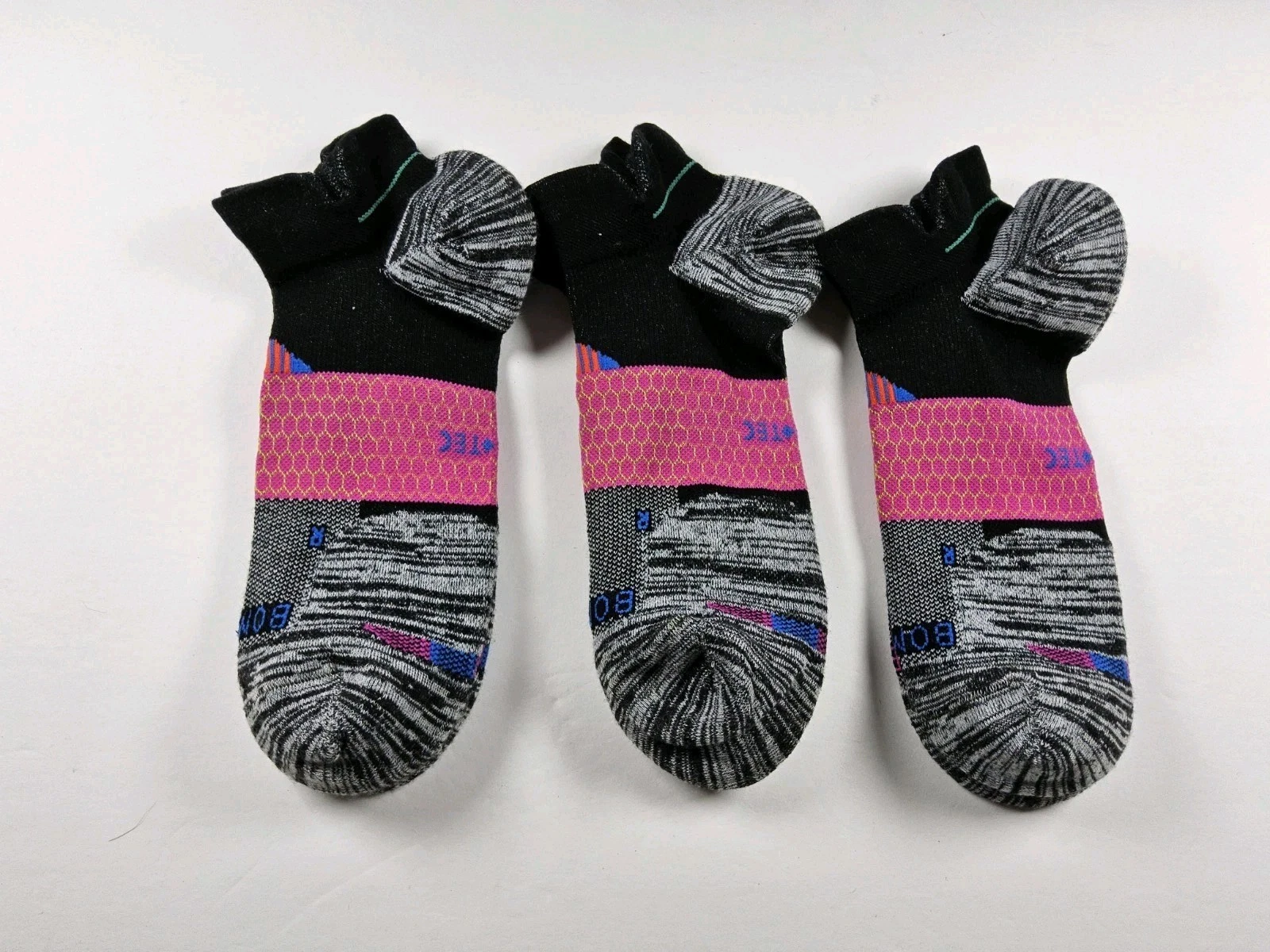 Bombas Hex-Tec Athletic Ankle Socks Lot Of 3 Pairs Size L