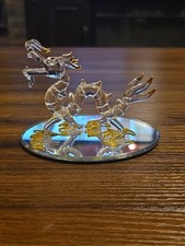 Chinese Dragon Clear Glass Figurine Figure Decor Art Sea Serpent