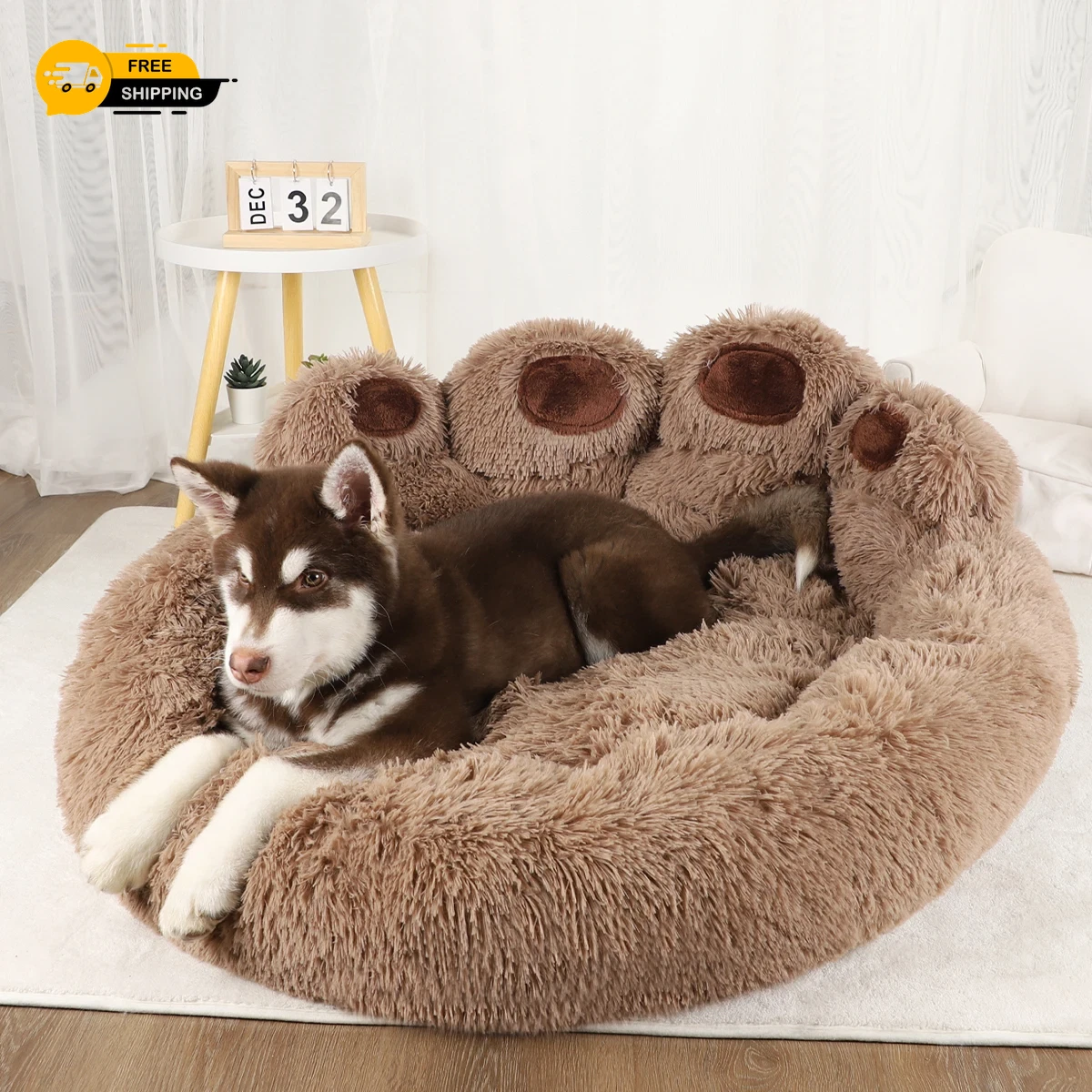 Fluffy Dog Bed Large Pet Products Dogs Beds Small Sofa Baskets Pets Kennel Mat P