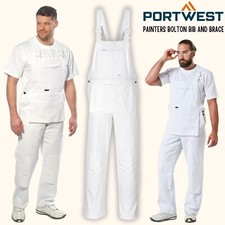 PORTWEST Painters Bib & Brace Overall Multi-Pocket Decorators Work Trousers S810